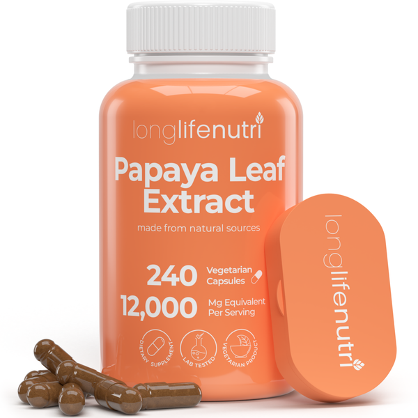 Papaya Leaf Extract 10:1 Supplement 12,000mg - 240 Vegetarian Capsules