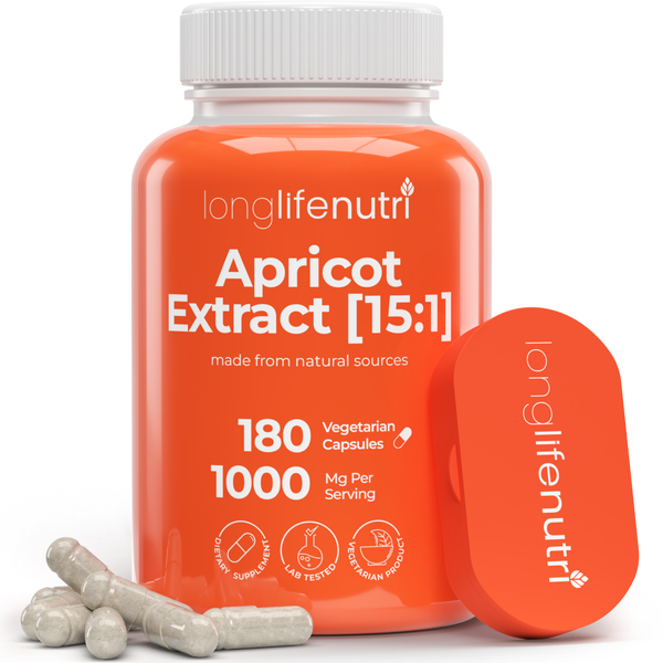 Apricot Extract 1000mg for Natural Vitality, 3-Month Supply, Made in USA