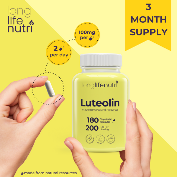 Luteolin 200mg for Strengthen Cognitive Function, 3-Month Supply, Made in USA