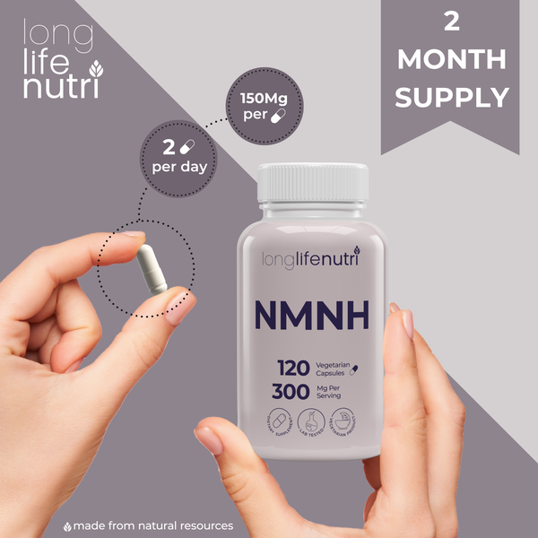 NMN Alternative - NMNH 300mg 120 Vegan Capsules, NAD Supplement for Energy