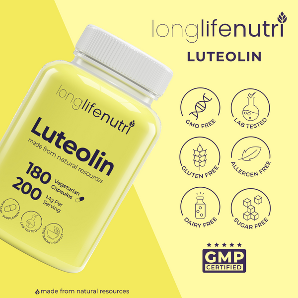 Luteolin 200mg for Strengthen Cognitive Function, 3-Month Supply, Made in USA