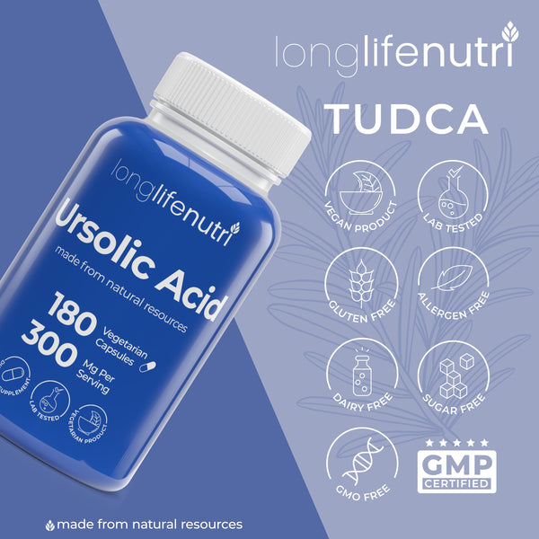 Ursolic Acid 300mg - Sourced from Rosemary Leaf Extract, 180 Vegetarian Capsules