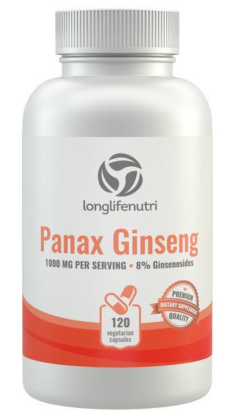 Panax Ginseng 500 mg - 120 Vegetarian Capsules LongLifeNutri